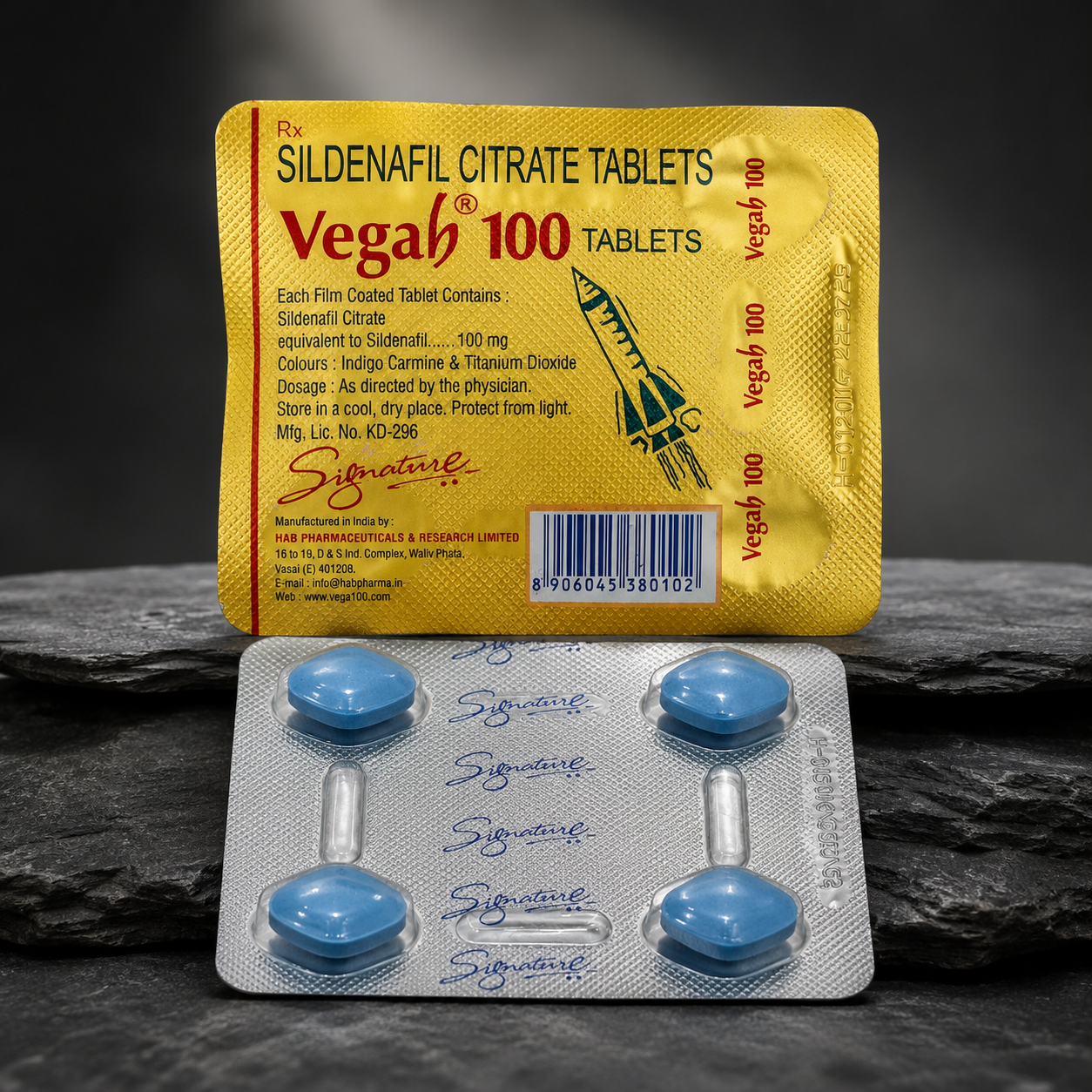 Vega Signature 100mg Tablets | Sildenafil 100mg | 4 Tablets