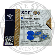 Front of SDF 100mg Sildenafil 100mg eight-tablet pack by Marham Daru Tehran Iran