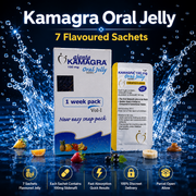 Kamagra Oral Jelly 100mg Ajanta Sildenafil 7 flavoured sachets pack