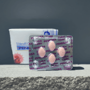 Penegra Zydus 100mg Sildenafil tablets box and 4-tablet blister pack