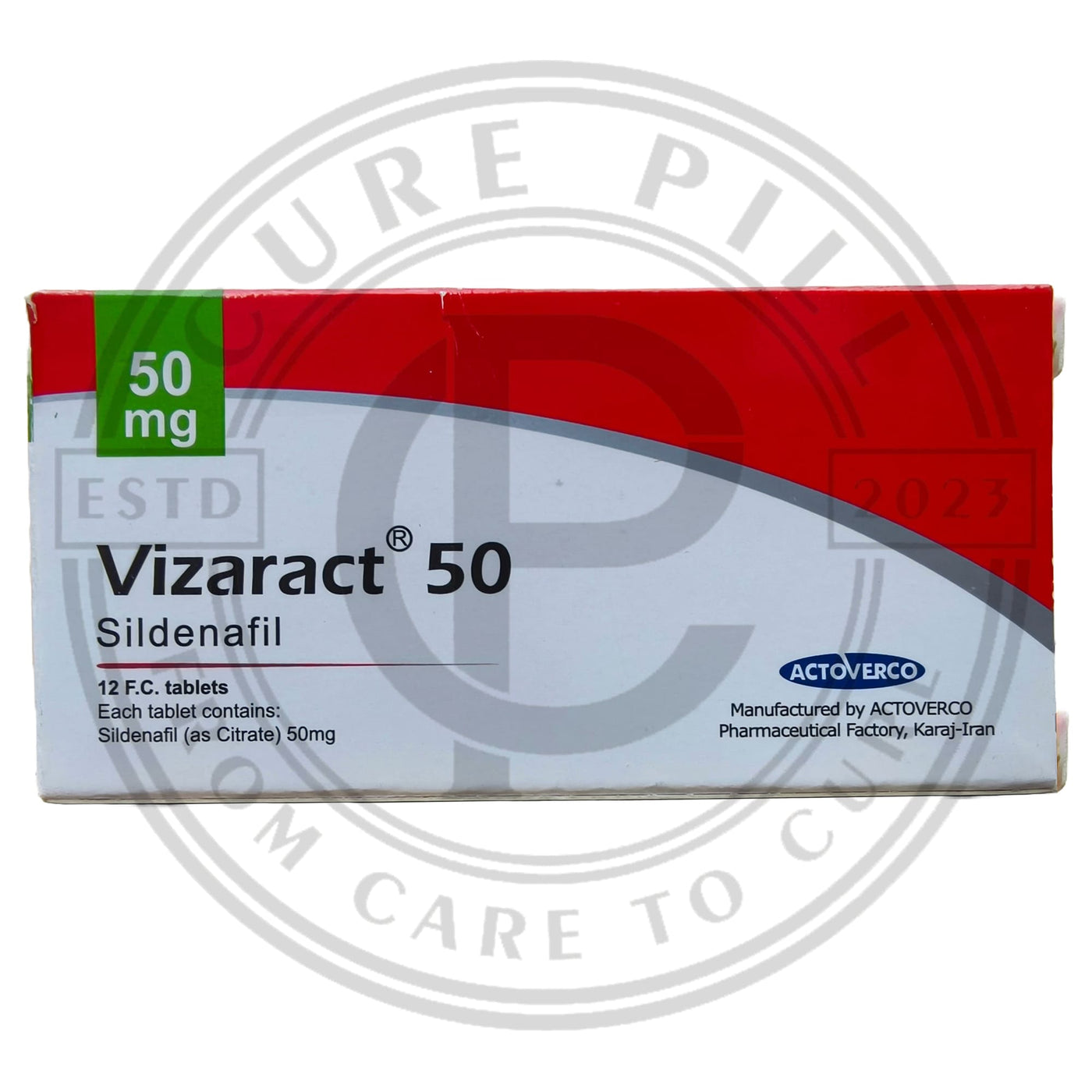 Vizaract 50mg (Silden@fil 50) Iranian Imported Tablets by Actoverco | 12 Tablets Pack Vi@gr@ Alternative - CurePill